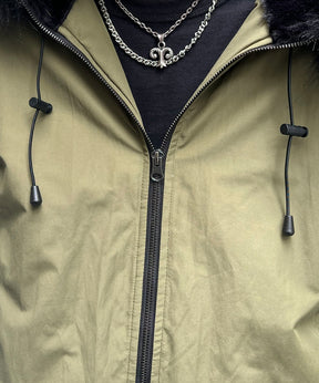 N2-B フード ジップ ブルゾン ファー ミリタリー