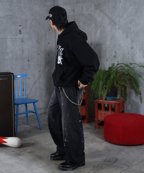 バレルレッグ ペインドデニムパンツ