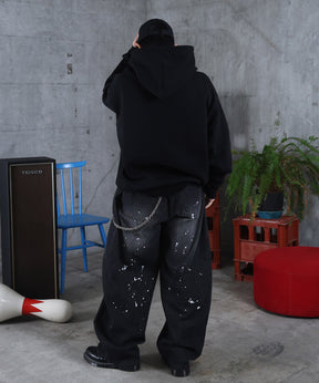 バレルレッグ ペインドデニムパンツ