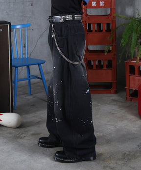 バレルレッグ ペインドデニムパンツ