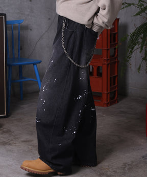 バレルレッグ ペインドデニムパンツ