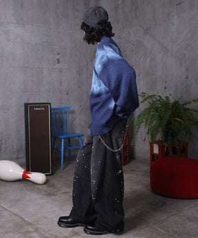 バレルレッグ ペインドデニムパンツ