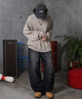 バレルレッグ ペインドデニムパンツ