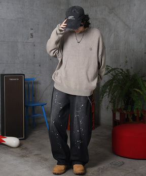 バレルレッグ ペインドデニムパンツ