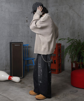 バレルレッグ ペインドデニムパンツ