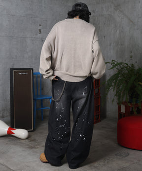 バレルレッグ ペインドデニムパンツ