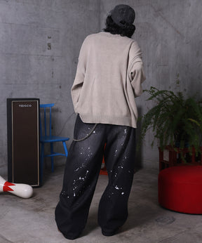 バレルレッグ ペインドデニムパンツ