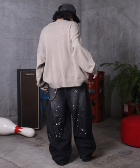 バレルレッグ ペインドデニムパンツ