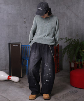 バレルレッグ ペインドデニムパンツ