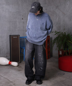 バレルレッグ ペインドデニムパンツ