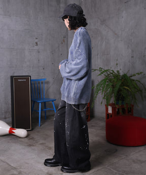 バレルレッグ ペインドデニムパンツ