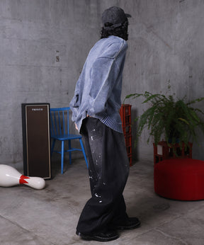 バレルレッグ ペインドデニムパンツ