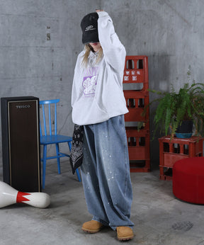 バレルレッグ ペインドデニムパンツ