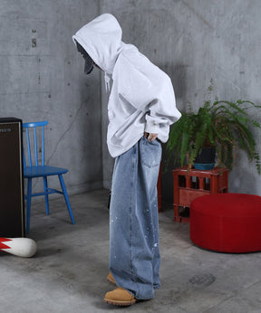 バレルレッグ ペインドデニムパンツ