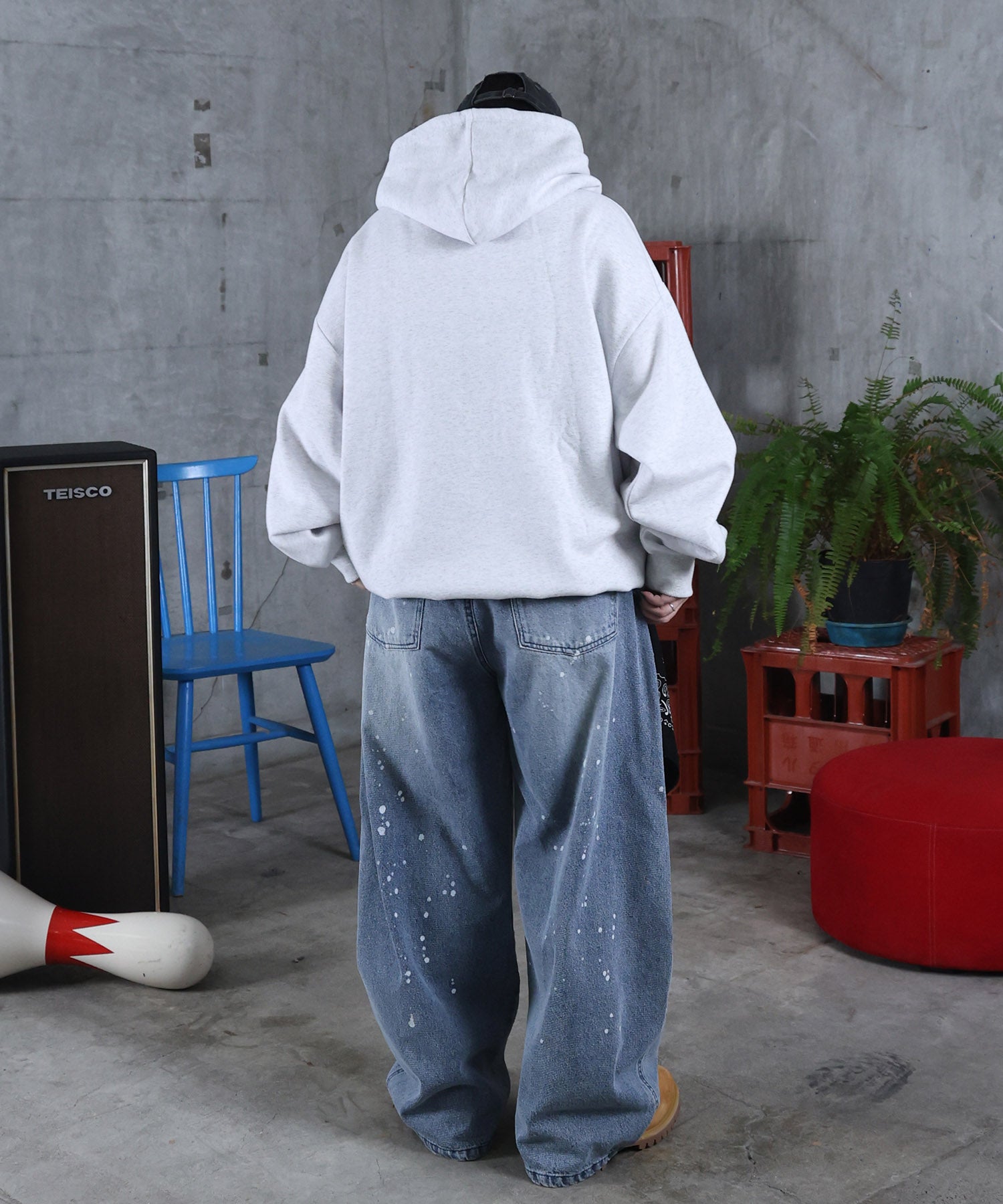 バレルレッグ ペインドデニムパンツ