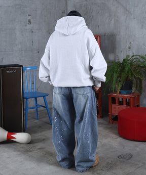 バレルレッグ ペインドデニムパンツ