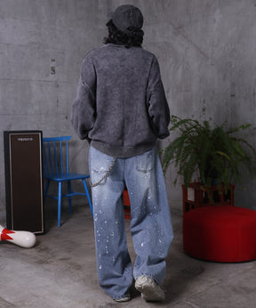 バレルレッグ ペインドデニムパンツ