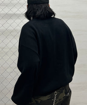 フリンジ ロゴ クルーネック ニット