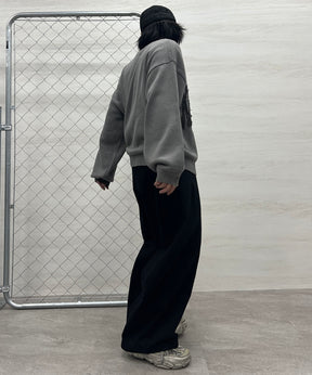 フリンジ ロゴ クルーネック ニット