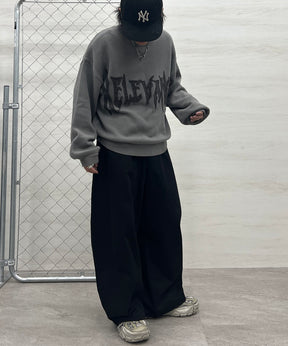 フリンジ ロゴ クルーネック ニット