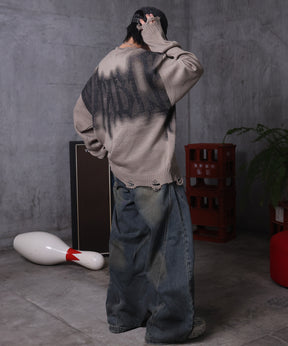 ダメージ加工 グラフティアート ニット