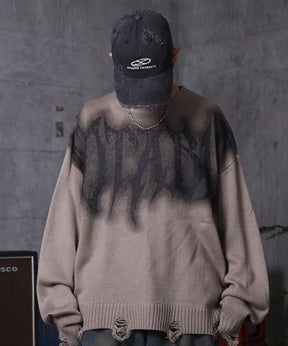 ダメージ加工 グラフティアート ニット