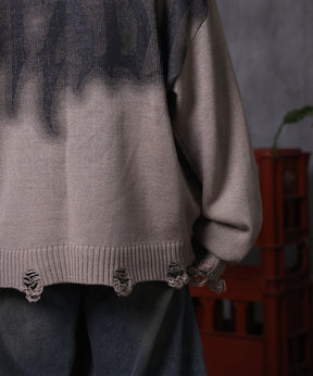 ダメージ加工 グラフティアート ニット