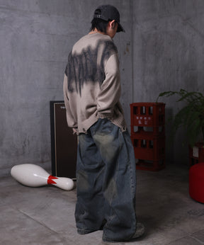 ダメージ加工 グラフティアート ニット