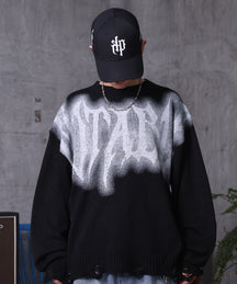 ダメージ加工 グラフティアート ニット