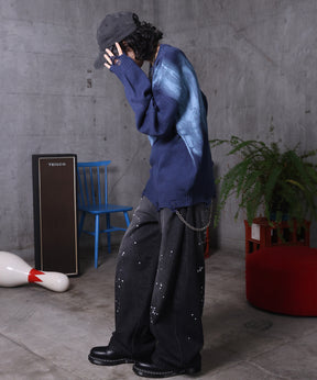 ダメージ加工 グラフティアート ニット