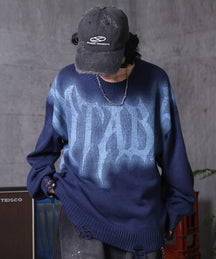 ダメージ加工 グラフティアート ニット