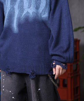 ダメージ加工 グラフティアート ニット