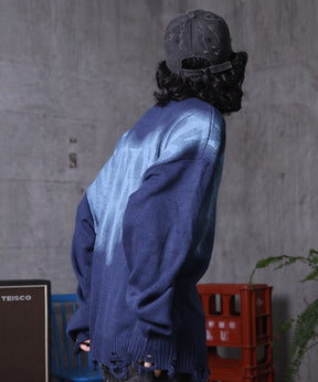 ダメージ加工 グラフティアート ニット