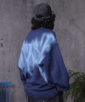 ダメージ加工 グラフティアート ニット