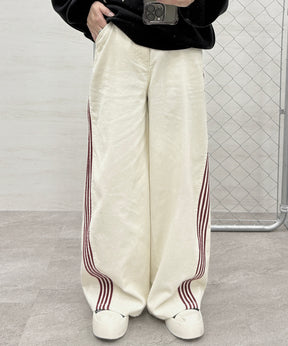 コーデュロイ ラインカーブ パンツ