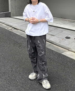 25SS プレーティング 裾ドローコード 半袖Tシャツ