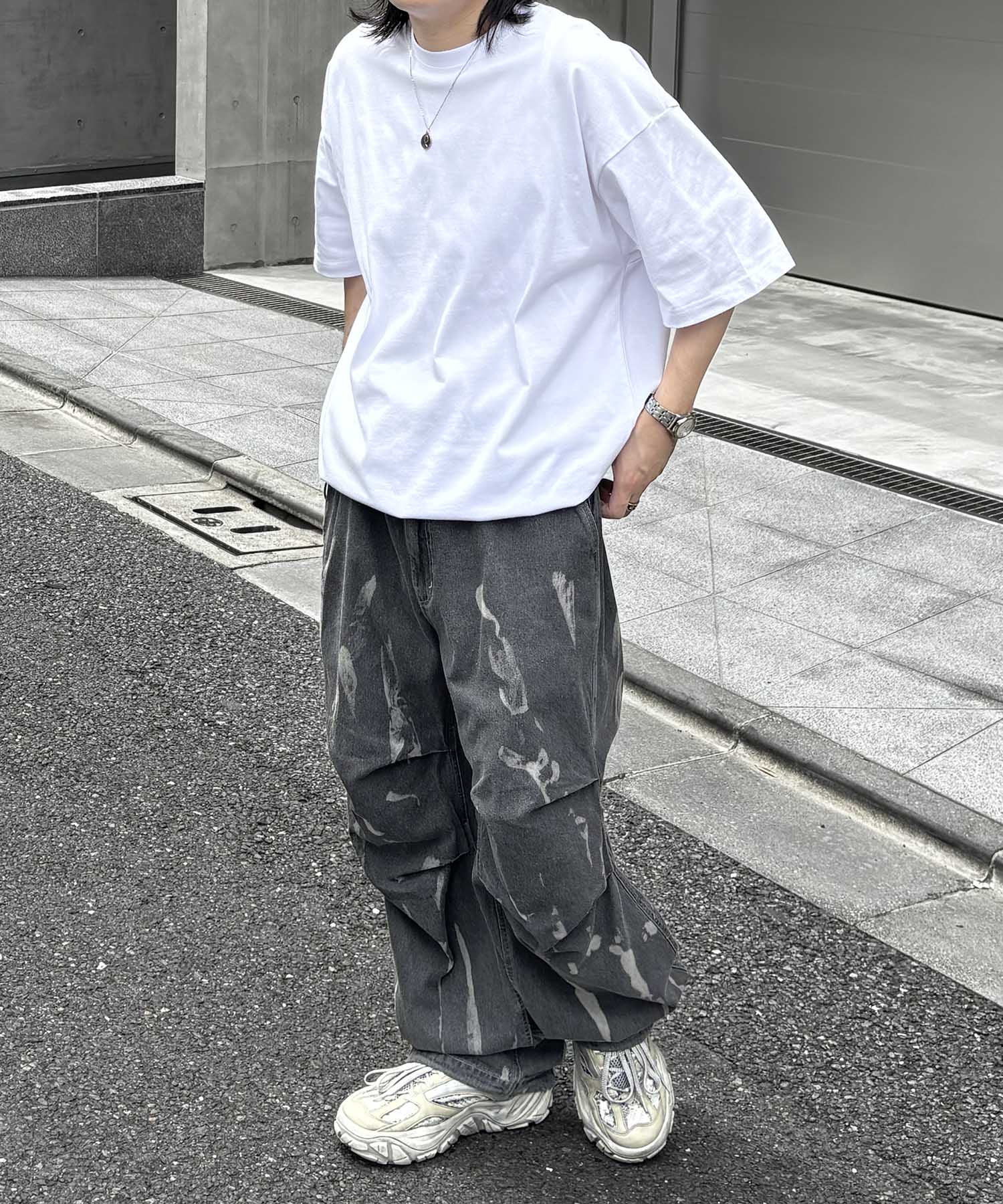 25SS プレーティング 裾ドローコード 半袖Tシャツ