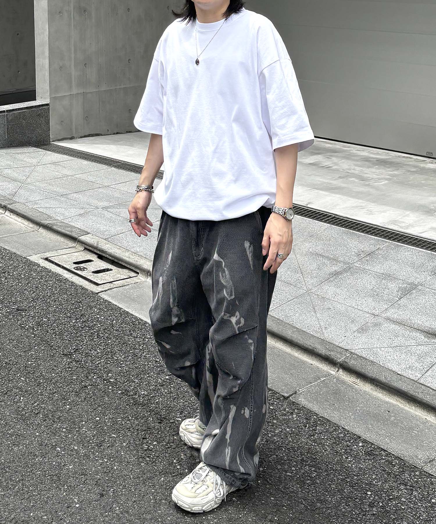 25SS プレーティング 裾ドローコード 半袖Tシャツ