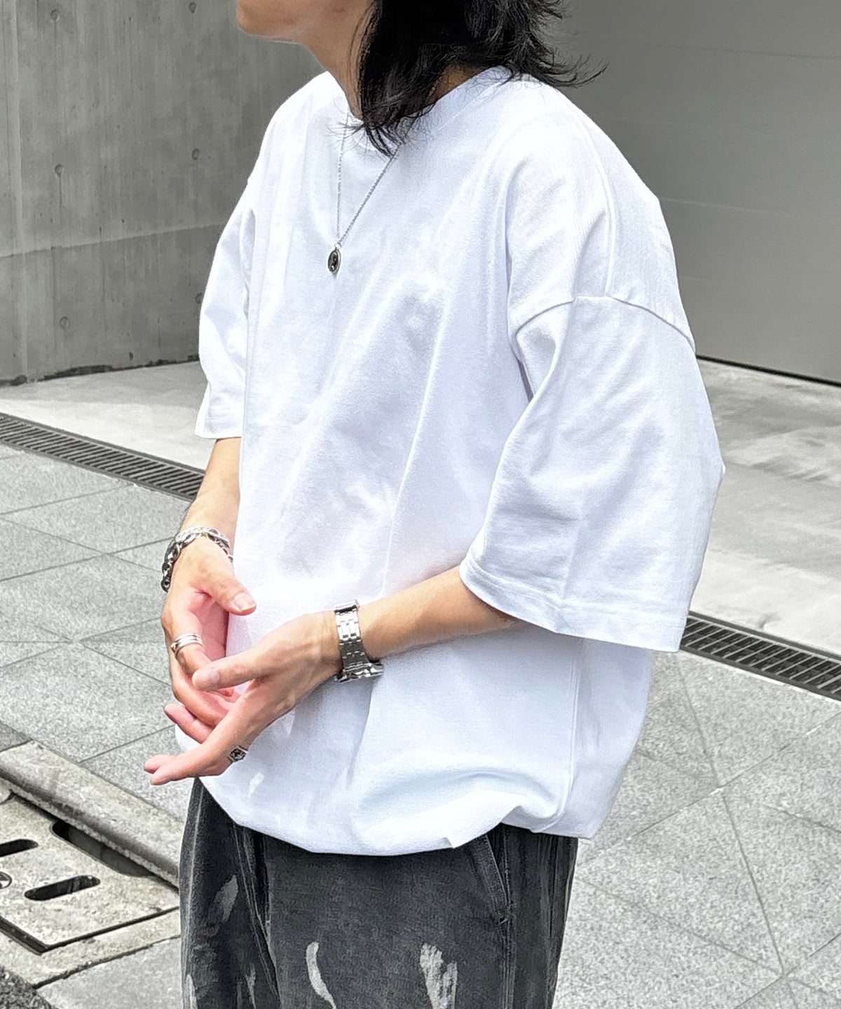 25SS プレーティング 裾ドローコード 半袖Tシャツ