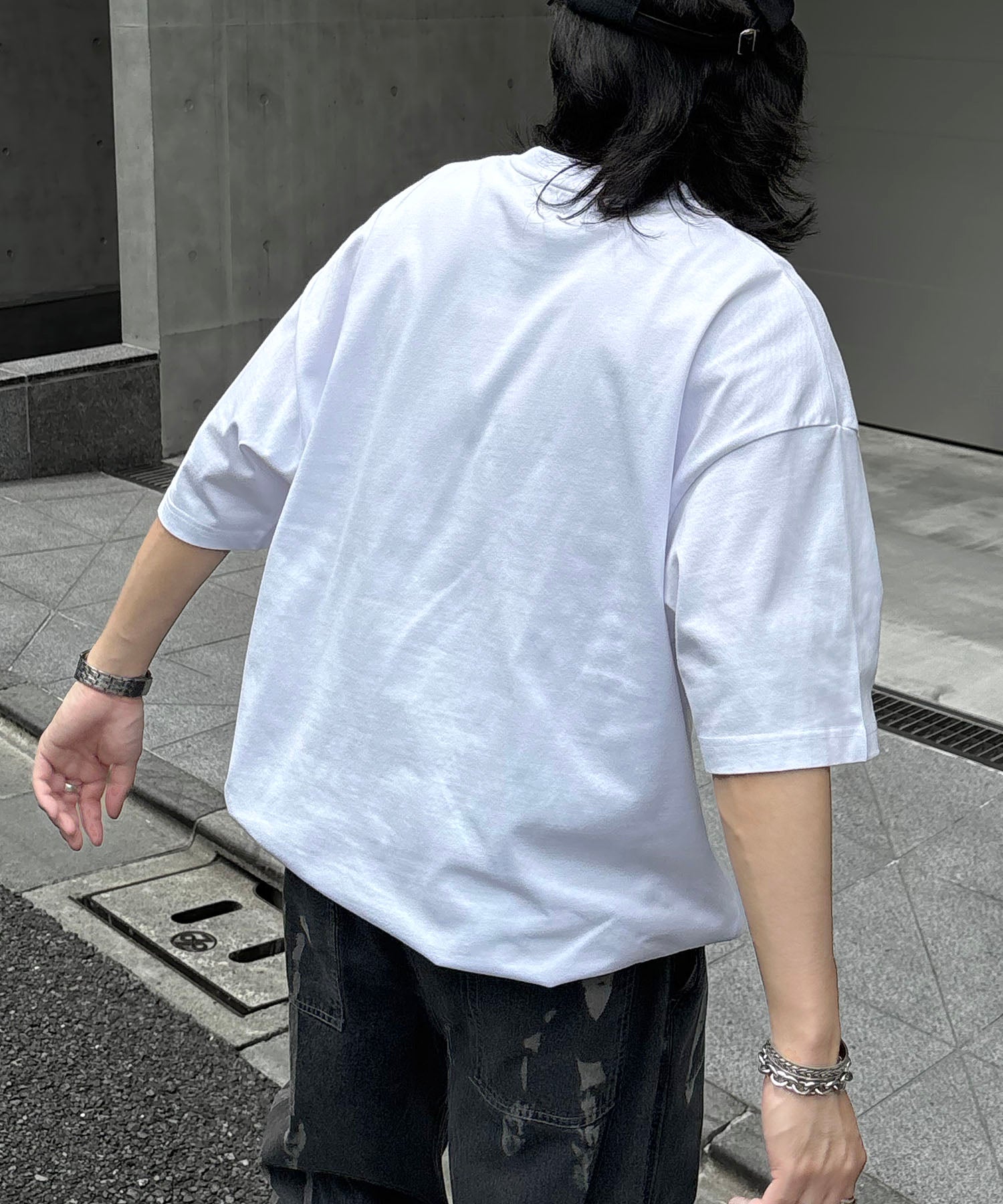 25SS プレーティング 裾ドローコード 半袖Tシャツ