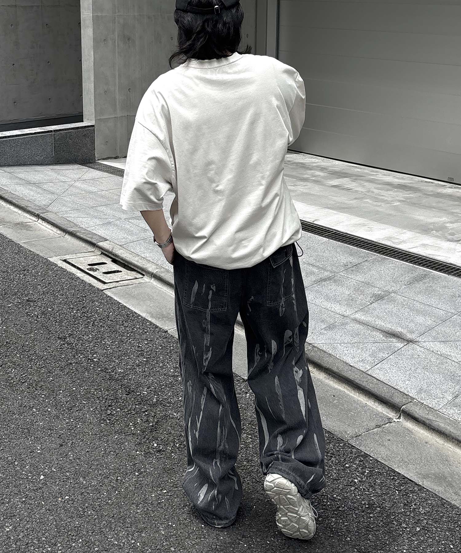 25SS プレーティング 裾ドローコード 半袖Tシャツ