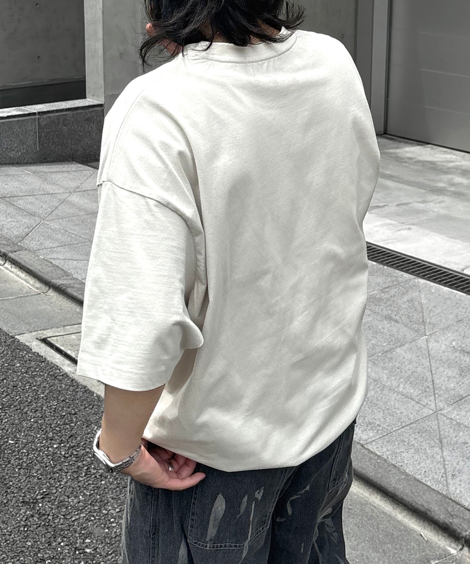 25SS プレーティング 裾ドローコード 半袖Tシャツ