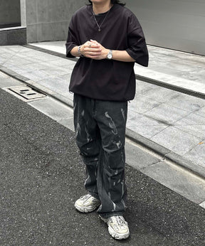 25SS プレーティング 裾ドローコード 半袖Tシャツ