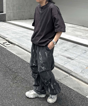 25SS プレーティング 裾ドローコード 半袖Tシャツ