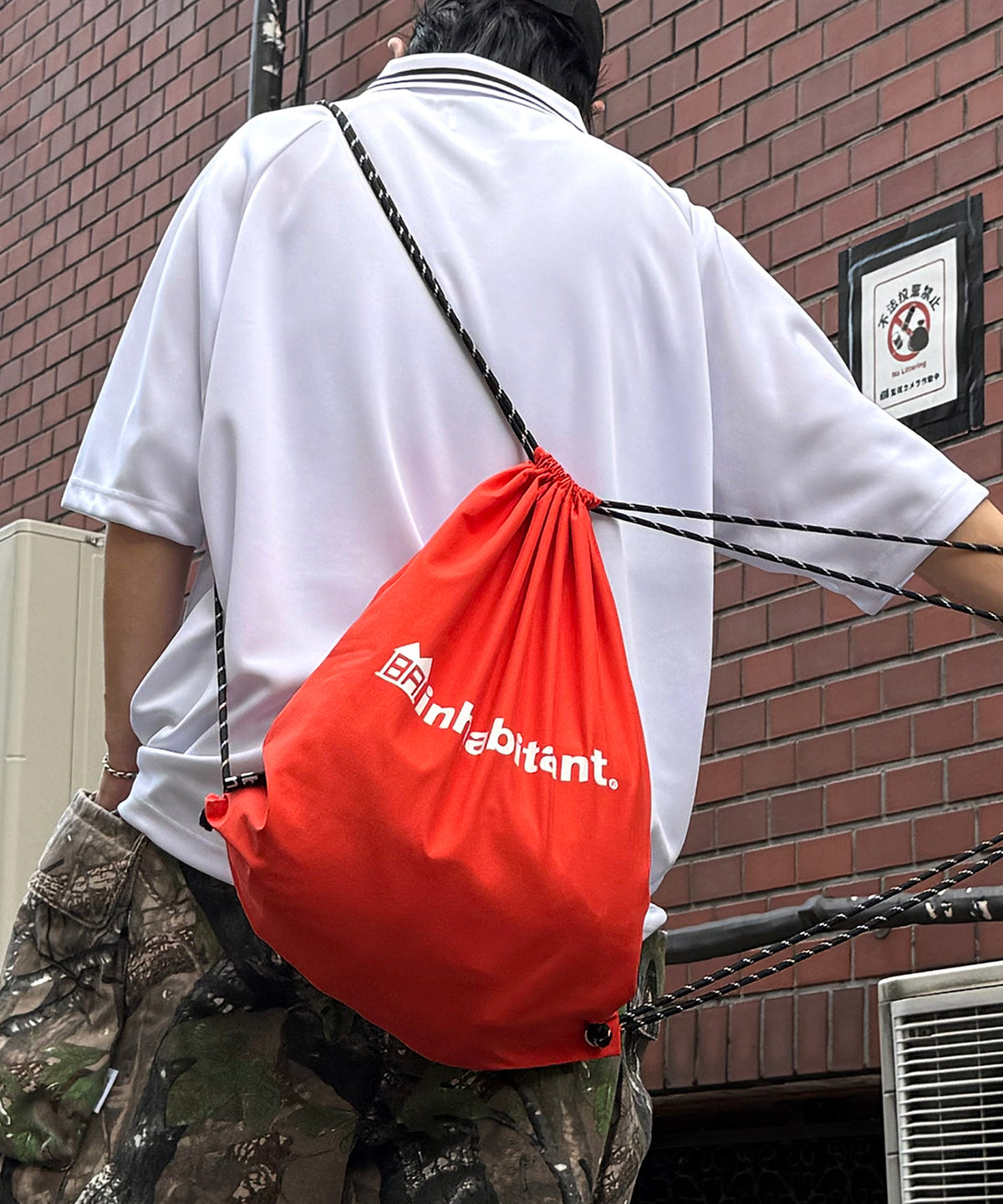 25SS【INHABITANT】ワンポイント ブランドロゴプリント ベーシック ナップザック