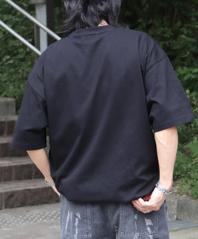 25SS ビッグシルエット ワンポイント刺繍 ドロスト 半袖Tシャツ