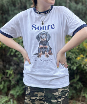 25SS 【Soure】ドッグ リンガー フロントプリント 半袖Tシャツ