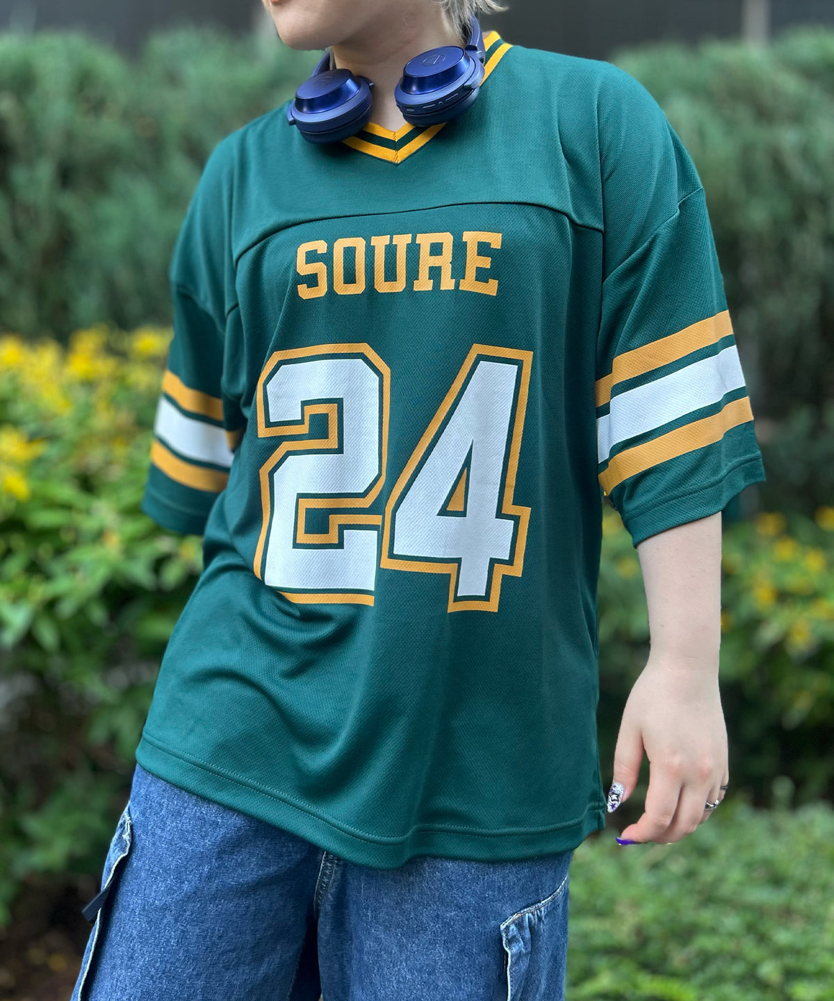 25SS 【Soure】 ビッグシルエット フロントナンバリングプリント 半袖フットボールTシャツ
