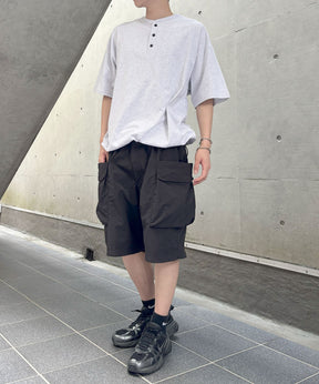 25SS ヘンリーネック ドローコード 半袖Tシャツ
