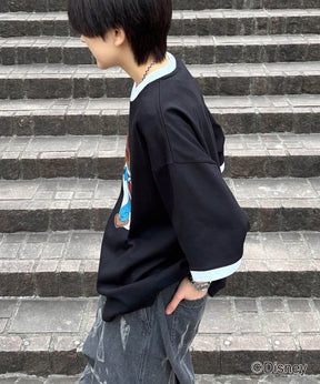 25SS Disney ヴィンテージライクプリント グーフィー リンガー半袖Tシャツ